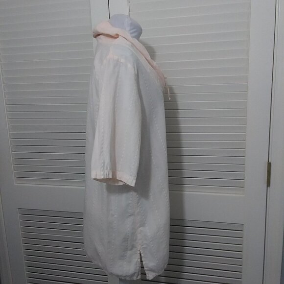 Iridium Top Pale Peach 100% Cotton Tortoise Tunic Top Drawstring Neckline Size M - Picture 7 of 8
